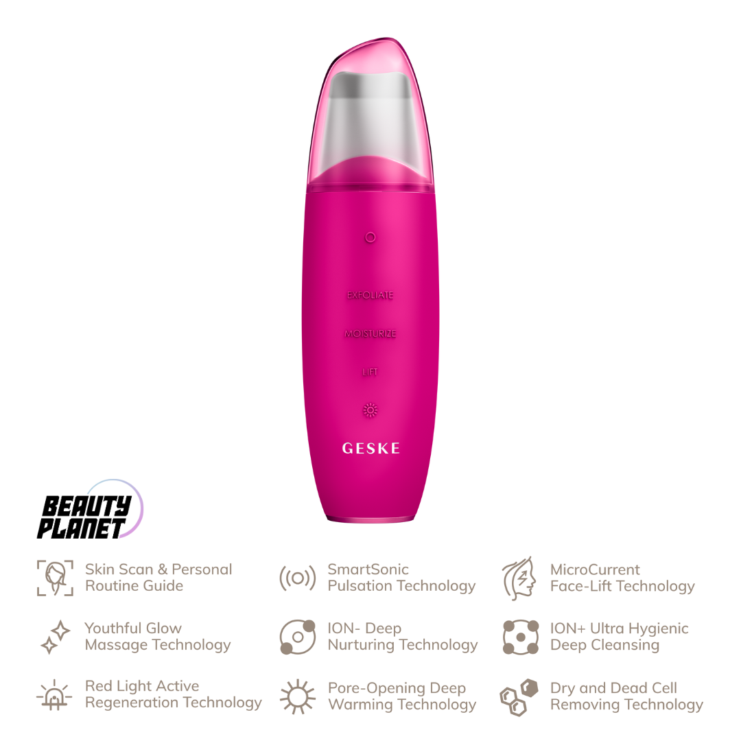 Geske SmartAppGuided™ MicroCurrent Skin Scrubber & Blackhead Remover | 9 in 1