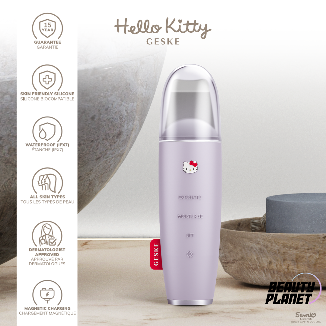 Hello Kitty Geske SmartAppGuided™ MicroCurrent Skin Scrubber & Blackhead Remover | 9 in 1