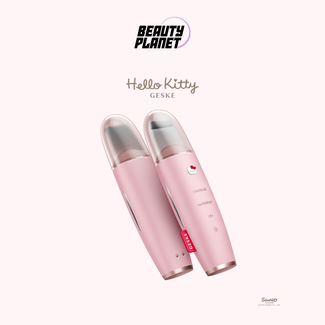 Hello Kitty Geske SmartAppGuided™ MicroCurrent Skin Scrubber & Blackhead Remover | 9 in 1