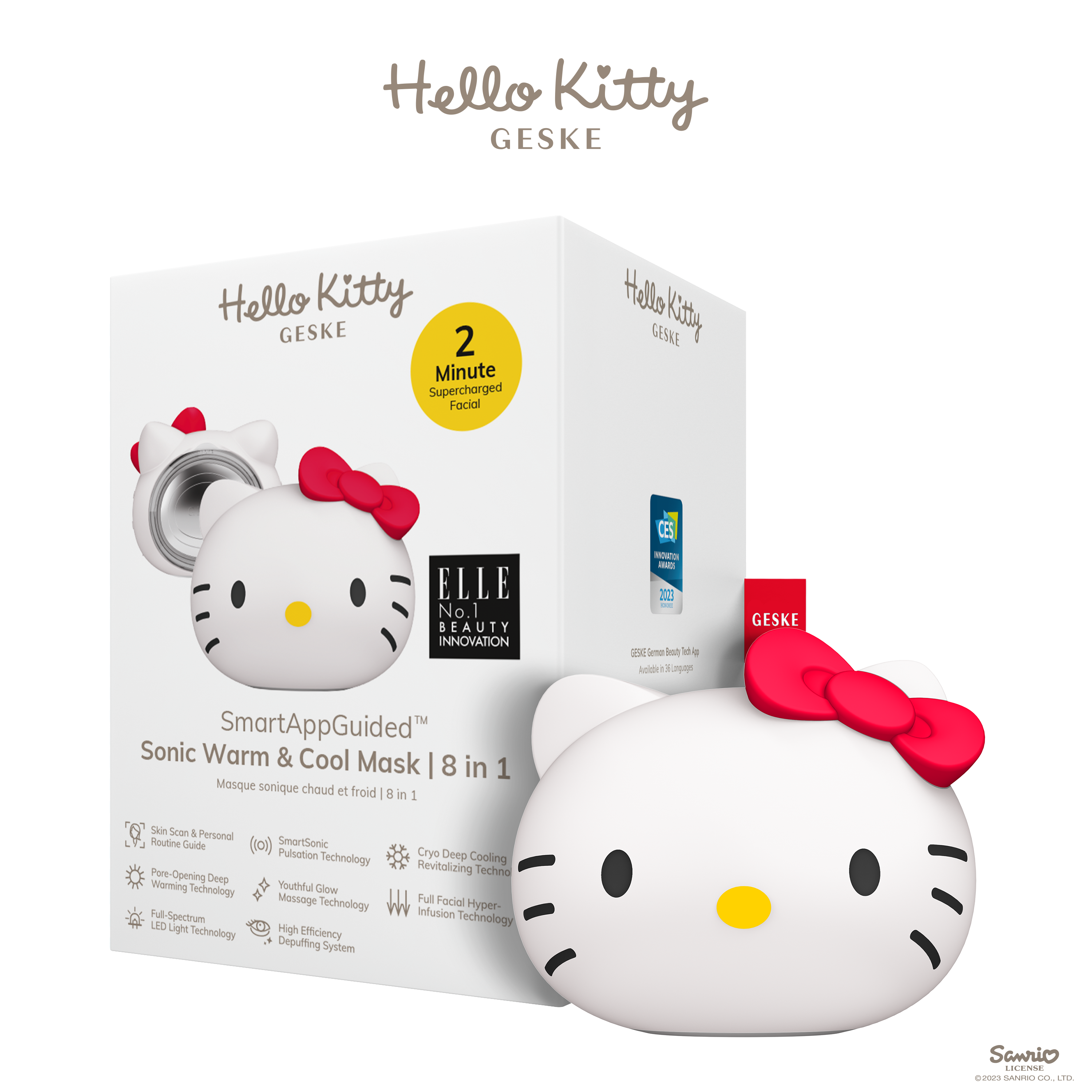 Hello Kitty Geske SmartAppGuided™ Sonic Warm & Cool Mask | 8 in 1