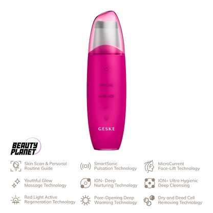 Geske SmartAppGuided™ MicroCurrent Skin Scrubber &amp; Blackhead Remover | 9 in 1