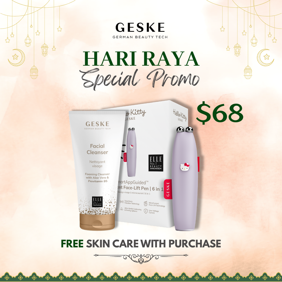 Hello Kitty Geske MicroCurrent Face-Lift Pen | 6 in 1