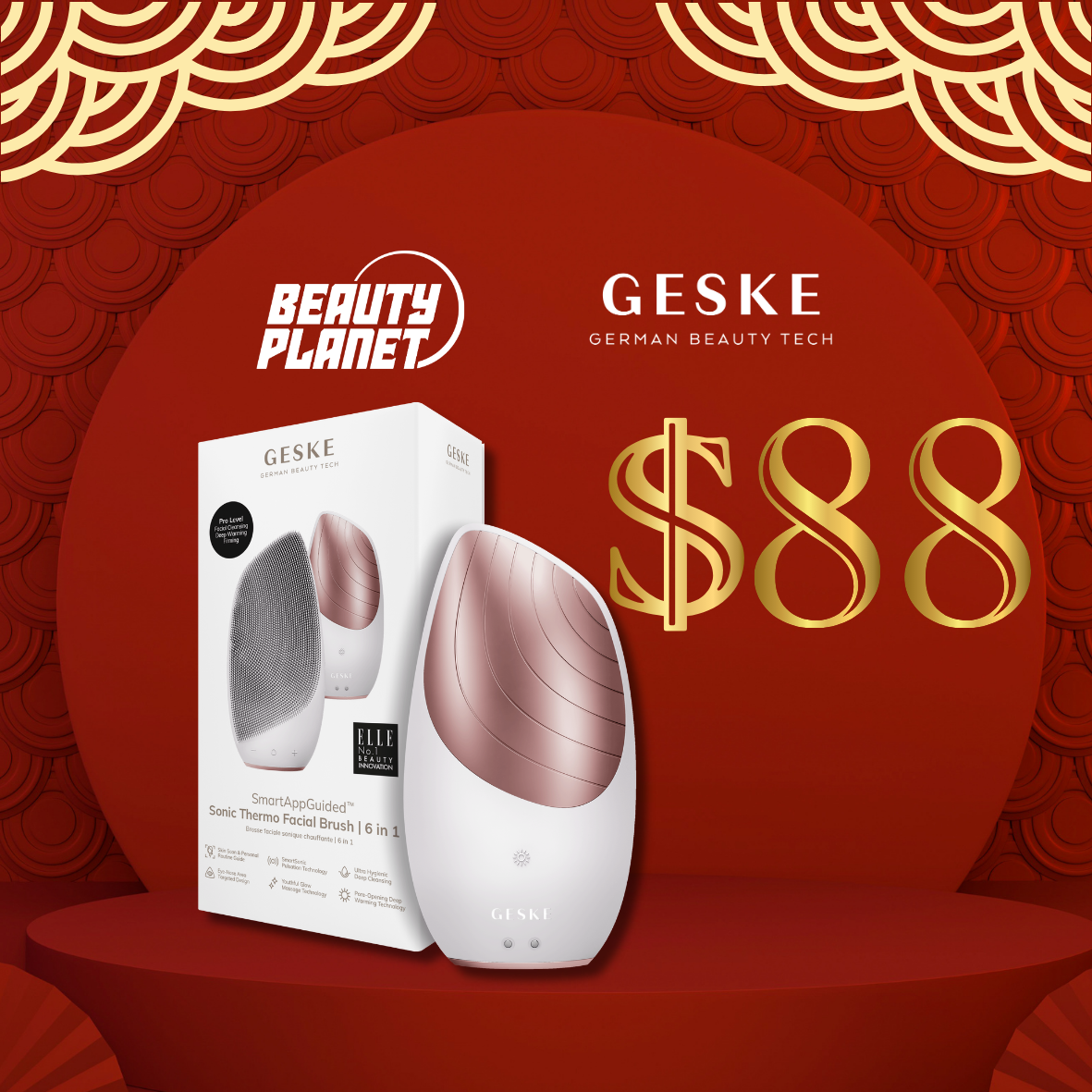 Geske Sonic Thermo Facial Brush (6 in 1)