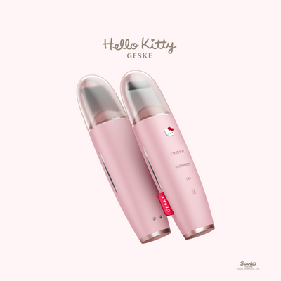 Hello Kitty Geske SmartAppGuided™ MicroCurrent Skin Scrubber & Blackhead Remover | 9 in 1