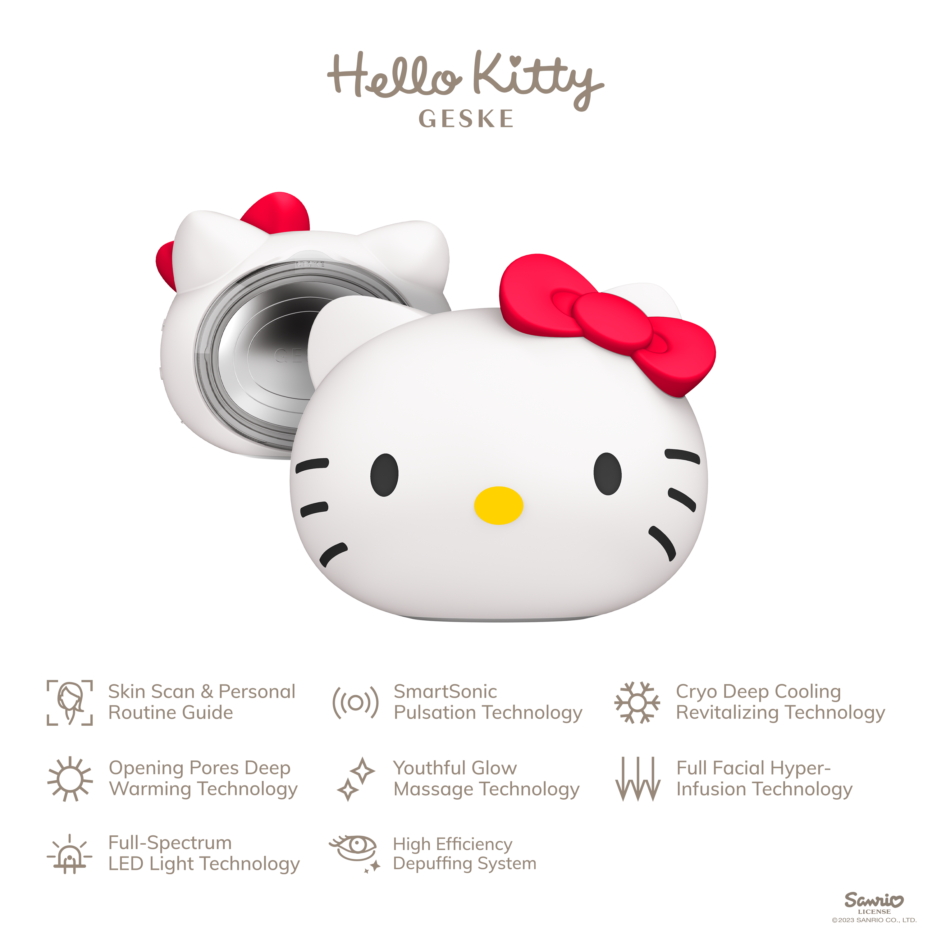 Hello Kitty Geske SmartAppGuided™ Sonic Warm &amp; Cool Mask | 8 in 1