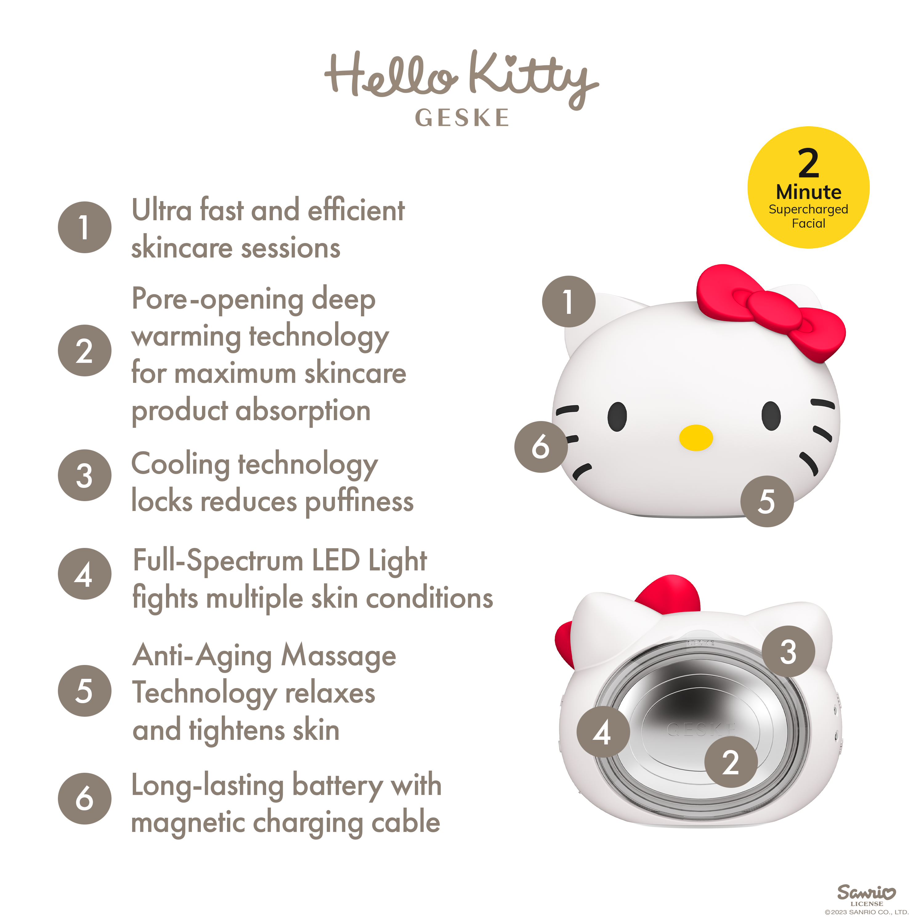 Hello Kitty Geske SmartAppGuided™ Sonic Warm &amp; Cool Mask | 8 in 1