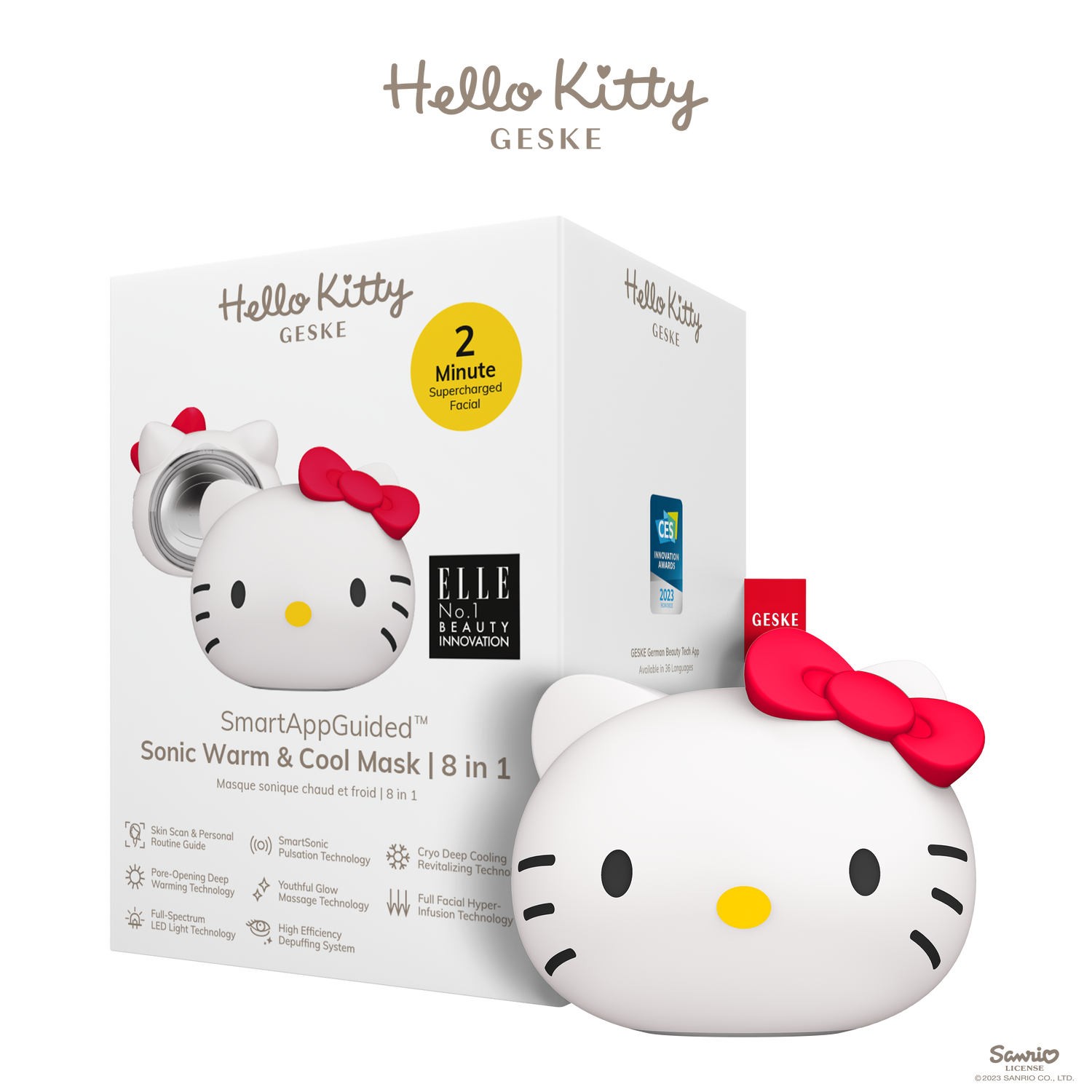 Hello Kitty Geske SmartAppGuided™ Sonic Warm &amp; Cool Mask | 8 in 1